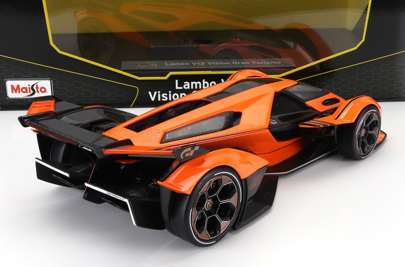 MAISTO - 1/18 - LAMBORGHINI - LAMBO V12 VISION GT N 63 GRAN TURISMO 2020 - ORANGE BLACK