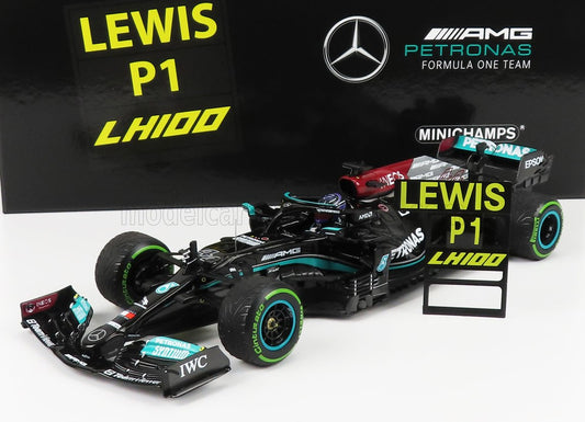 MINICHAMPS - MERCEDES GP - F1 W12 MERCEDES M12 EQ POWER+ TEAM AMG PETRONAS MOTORSPORT FORMULA ONE N 44 WINNER SOTCHI RUSSIAN GP 2021 LEWIS HAMILTON -  -100th VICTORY F1 WITH PIT BOARD