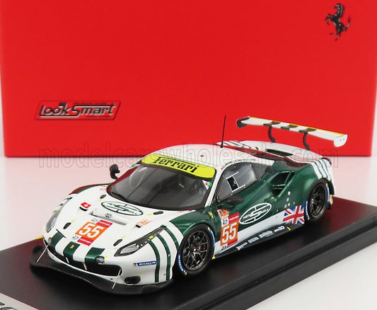 LOOKSMART - 1/43 - FERRARI - 488 GTE EVO 3.9L TURBO V8 TEAM SPIRIT OF RACE N 55 24h LE MANS 2021 D.CAMERON - M.GRIFFIN - D.PEREL - WHITE GREEN