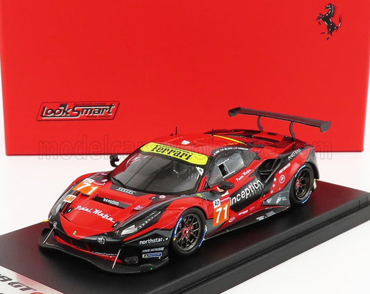 LOOKSMART - 1/43 - FERRARI - 488 GTE EVO 3.9L TURBO V8 TEAM INCEPTION RACING N 71 24h LE MANS 2021 B.BARNICOAT - B.IRIBE - O.MILLROY - RED BLACK