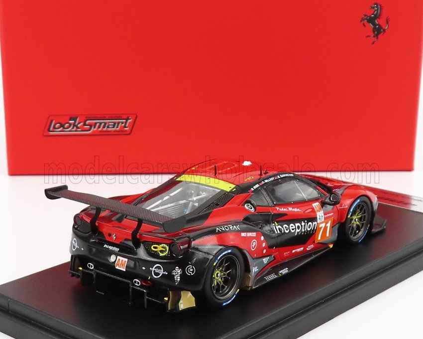 LOOKSMART - 1/43 - FERRARI - 488 GTE EVO 3.9L TURBO V8 TEAM INCEPTION RACING N 71 24h LE MANS 2021 B.BARNICOAT - B.IRIBE - O.MILLROY - RED BLACK