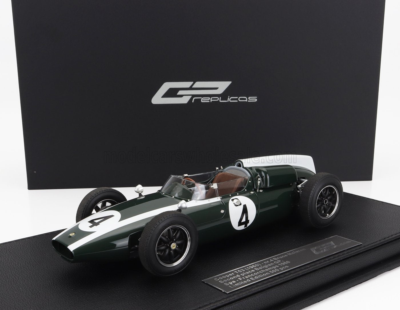 GP-REPLICAS - 1/18 - COOPER - F1 T53 N 4 2nd BELGIUM SPA GP 1960 BRUCE McLAREN - GREEN