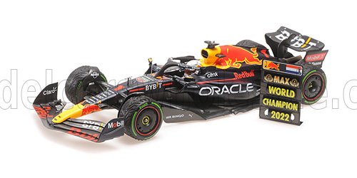 MINICHAMPS - RED BULL RACING N 1 WORLD CHAMPION WINNER JAPAN GP WITH PIT BOARD 2022 MAX VERSTAPPEN