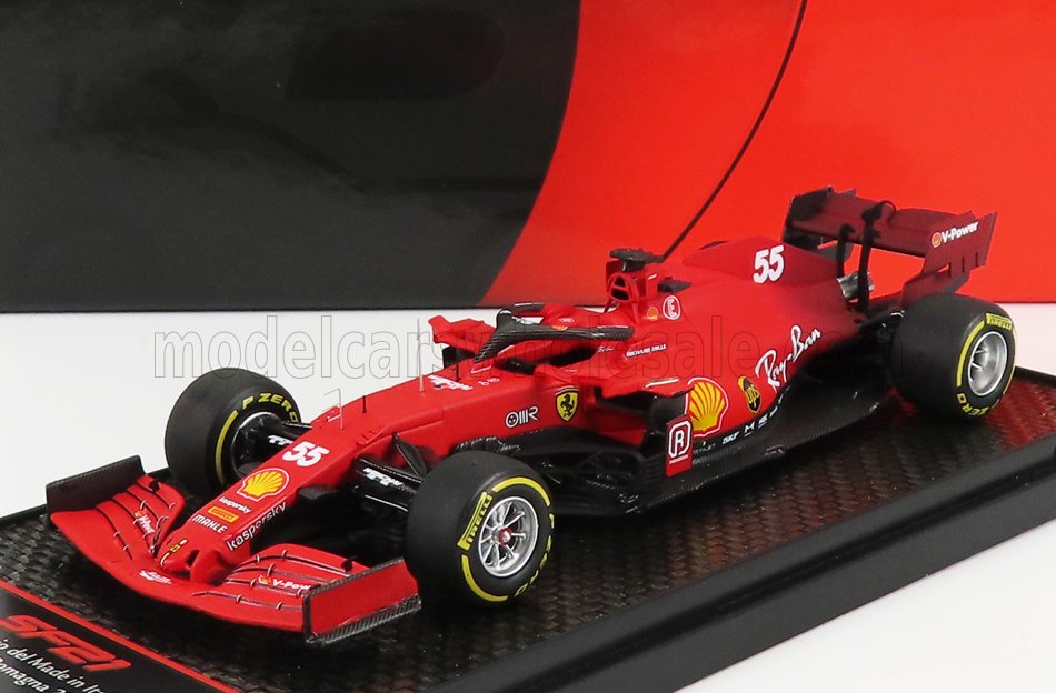 BBR-MODELS - FERRARI - F1 SF21 TEAM SCUDERIA FERRARI N 55 4th EMILIA ROMAGNA ITALY GP 2021  - YELLOW TIRES - CARLOS SAINZ