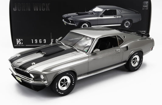 GREENLIGHT - 1/12 - FORD USA - MUSTANG BOSS 429 COUPE 1969 - JOHN WICK MOVIE I 2014 - GREY MET