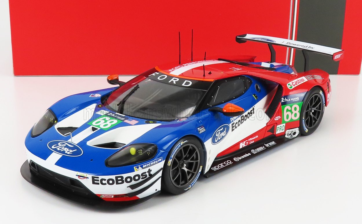 IXO-MODELS - FORD USA - GT 3.5L TURBO V6 TEAM FORD CHIP GANASSI USA LHD N 68 WINNER LMGTE PRO CLASS 24h LE MANS 2016 J.HAND - D.MULLER - S.BOURDAIS