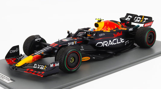 SPARK-MODEL - 1/12 - RED BULL - F1 RB18 TEAM ORACLE RED BULL RACING N 11 WINNER SINGAPORE GP 2022 SERGIO PEREZ - MATT BLUE YELLOW RED