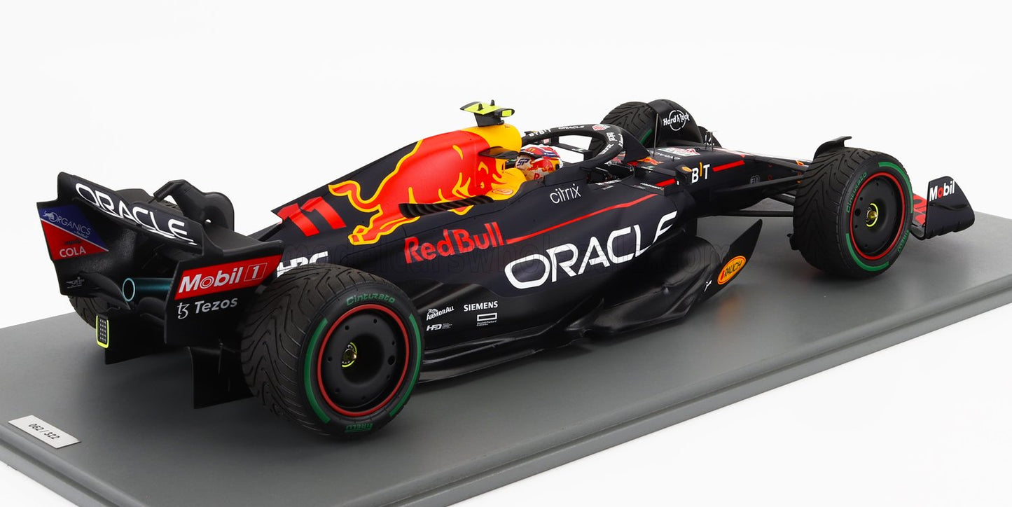 SPARK-MODEL - 1/12 - RED BULL - F1 RB18 TEAM ORACLE RED BULL RACING N 11 WINNER SINGAPORE GP 2022 SERGIO PEREZ - MATT BLUE YELLOW RED