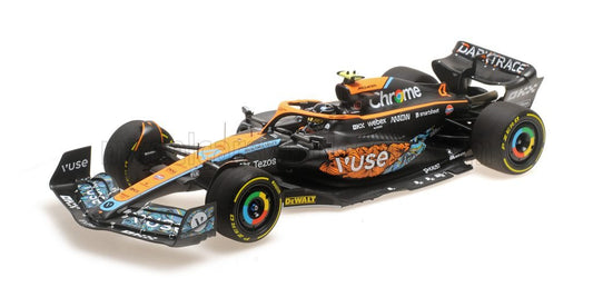 MINICHAMPS - 1/18 - McLAREN - F1 MCL36 MERCEDES TEAM MCLAREN N 4 ABU DHABI GP 2022 LANDO NORRIS - ORANGE LIGHT BLUE