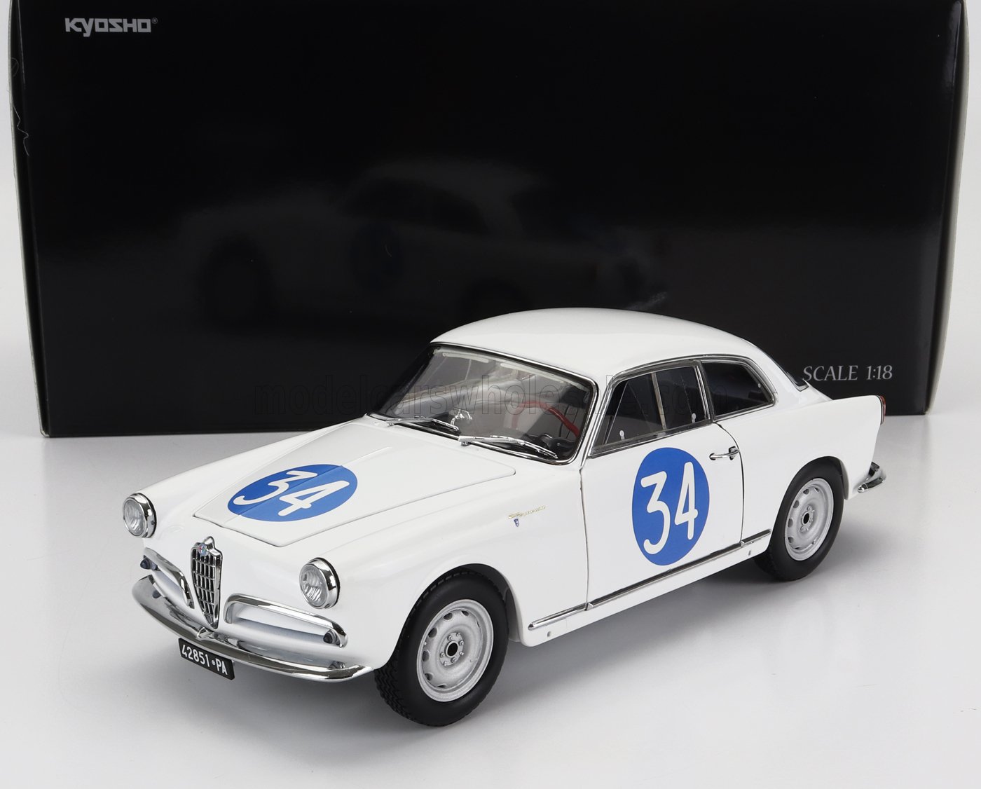 KYOSHO - ALFA ROMEO - GIULIETTA SV SPRINT VELOCE N 34 TARGA FLORIO 1960 "EMANUELE" - "ALDEBARAN" (CHECCO D'ANGELO)