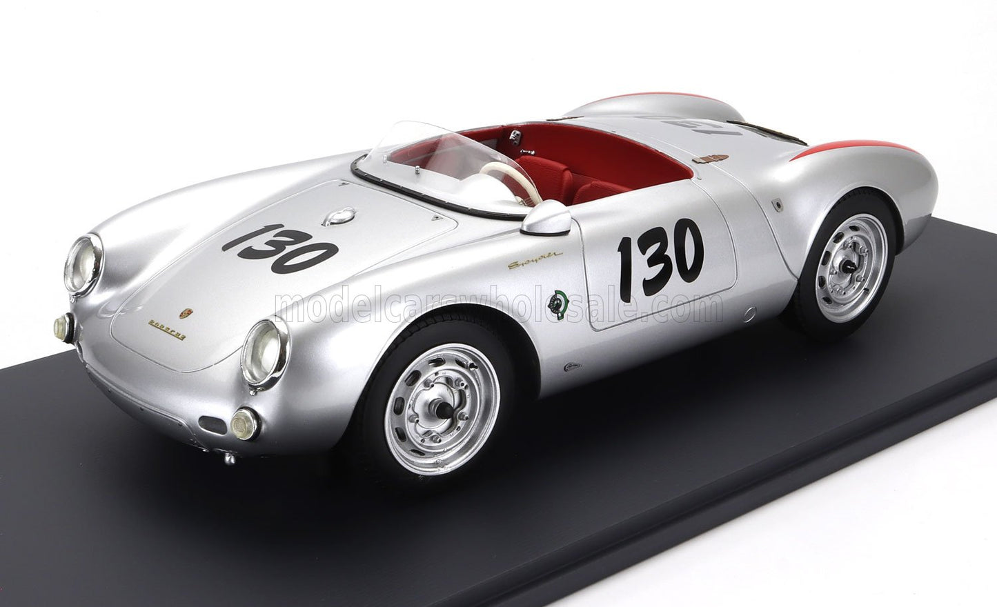 SCHUCO - 1/12 - PORSCHE - 550A SPIDER N 130 1954 JAMES DEAN - LITTLE BASTARD - CON VETRINA - WITH SHOWCASE - SILVER