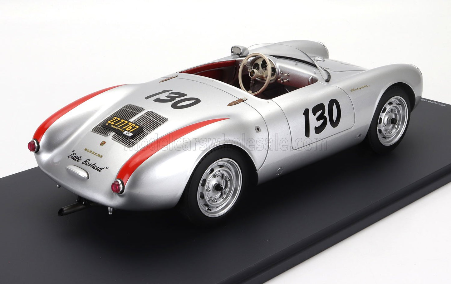 SCHUCO - 1/12 - PORSCHE - 550A SPIDER N 130 1954 JAMES DEAN - LITTLE BASTARD - CON VETRINA - WITH SHOWCASE - SILVER