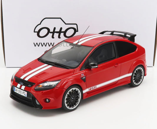 OTTO-MOBILE - 1/18 - FORD ENGLAND - FOCUS RS MKII 2010 - 24h LE MANS TRIBUTE - RED WHITE