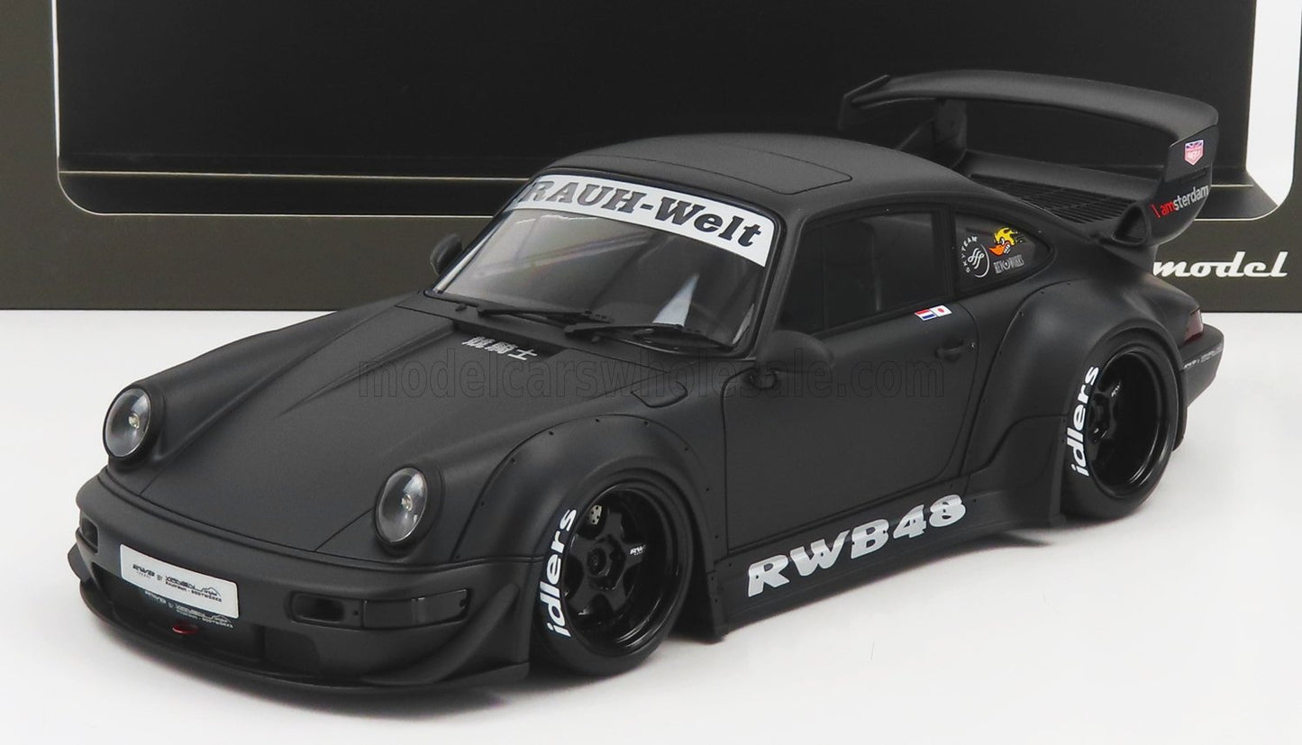 IGNITION-MODEL - 1/18 - PORSCHE - 911 964 RWB COUPE 1990 - MATT BLACK