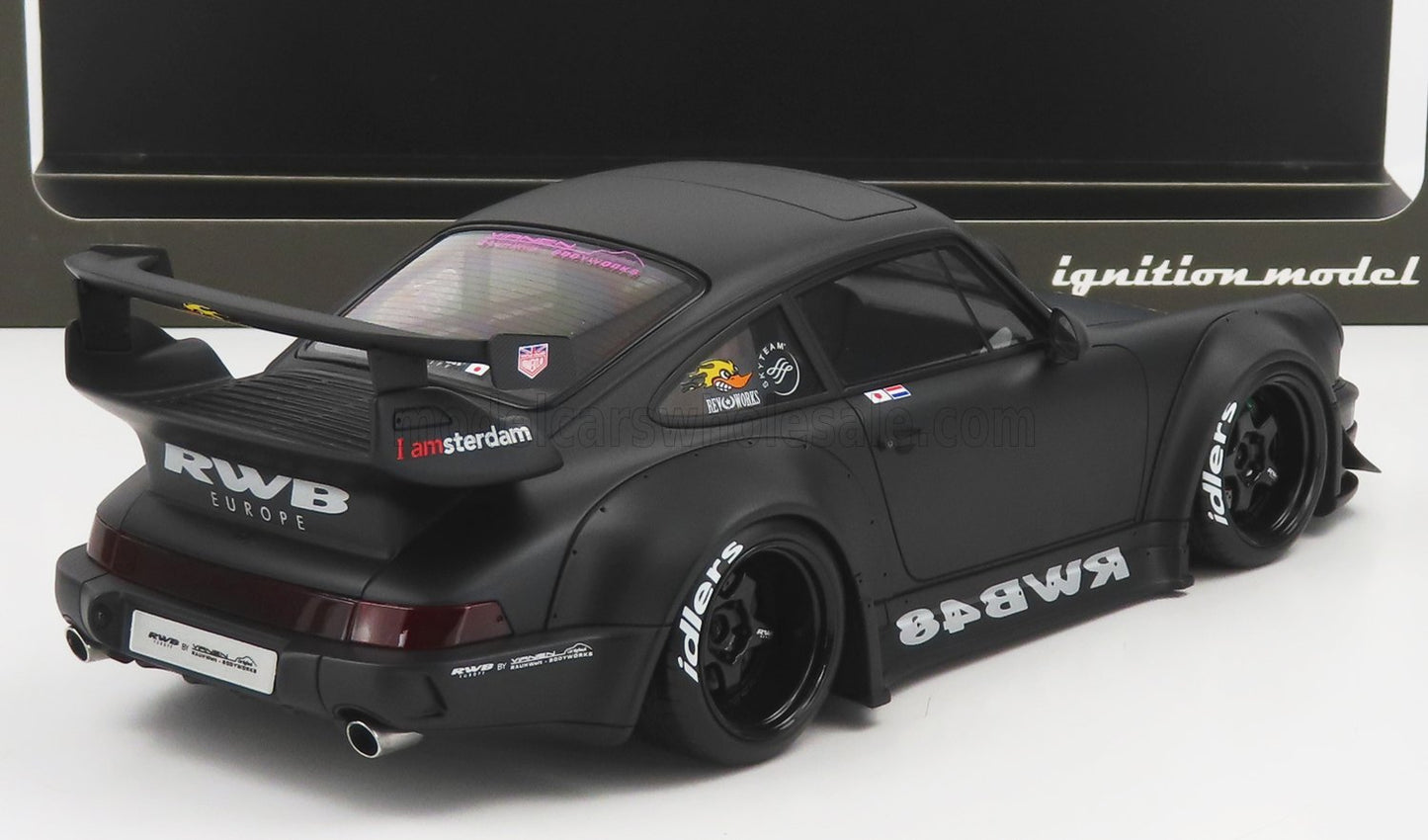 IGNITION-MODEL - 1/18 - PORSCHE - 911 964 RWB COUPE 1990 - MATT BLACK