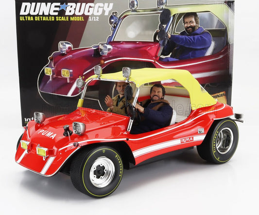 CLC-MODELS - 1/12 - PUMA - DUNE BUGGY 1972 - WITH BUD SPENCER AND TERENCE HILL ACTION FIGURES - TV SERIES - ALTRIMENTI CI ARRABBIAMO - RED