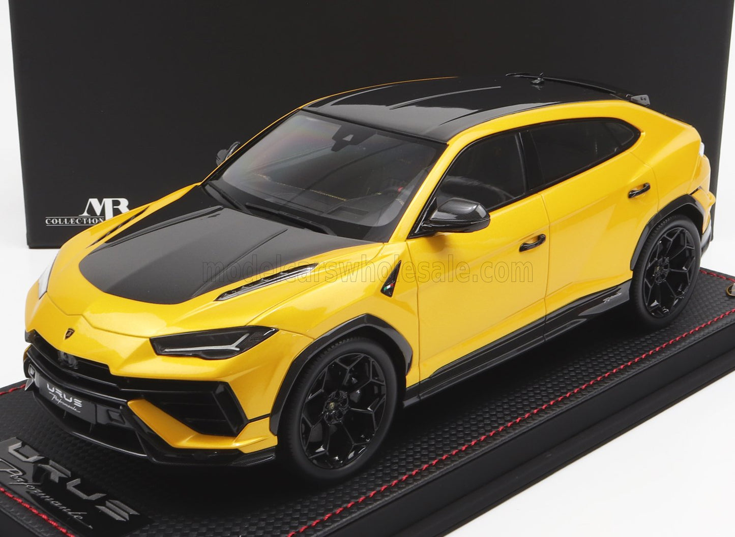 MR-MODELS - 1/18 - LAMBORGHINI - URUS PERFORMANTE 2022 - CON VETRINA - WITH SHOWCASE - GIALLO INTI - YELLOW MET BLACK