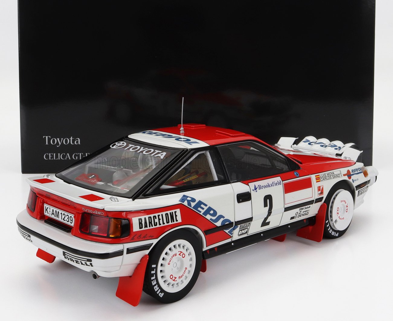 KYOSHO - 1/18 - TOYOTA - CELICA GT-FOUR ST165 (night version) N 2 WINNER RALLY MONTECARLO 1991 C.SAINZ - L.MOYA - WHITE RED