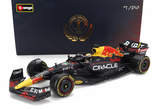 BURAGO - RED BULL F1 RB18 TEAM ORACLE RED BULL  N 1 WORLD CHAMPION 2022 MAX VERSTAPPEN - WITH PILOT AND SHOWCASE