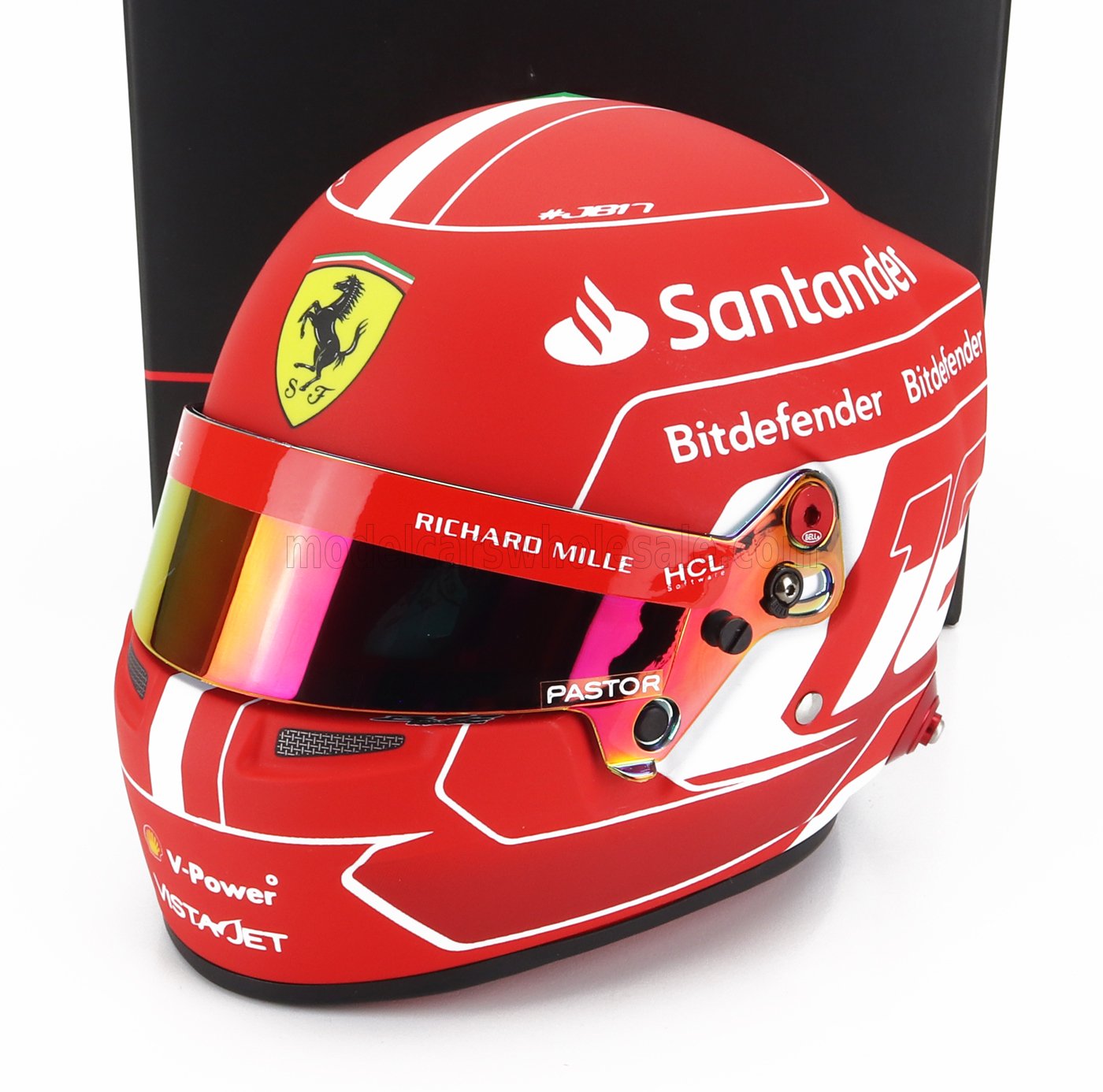 MINI HELMET - 1/2 - BELL HELMET - F1 CASCO HELMET FERRARI SF-23 TEAM SCUDERIA FERRARI N 16 SEASON 2023 CHARLES LECLERC - RED WHITE