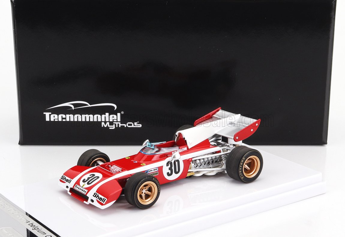 TECNOMODEL - 1/43 - FERRARI - F1 312B2 N 30 PRACTICE BELGIUM GP 1972 C.REGAZZONI - RED WHITE