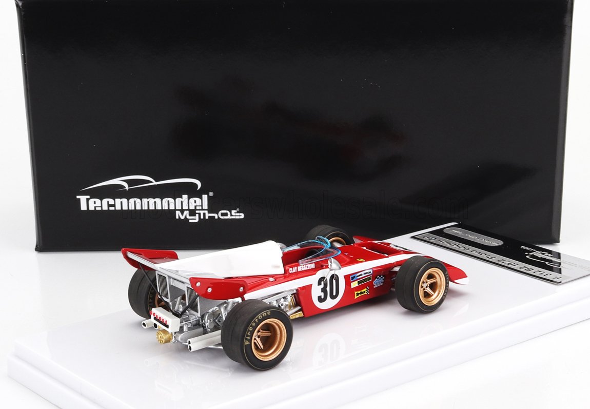 TECNOMODEL - 1/43 - FERRARI - F1 312B2 N 30 PRACTICE BELGIUM GP 1972 C.REGAZZONI - RED WHITE