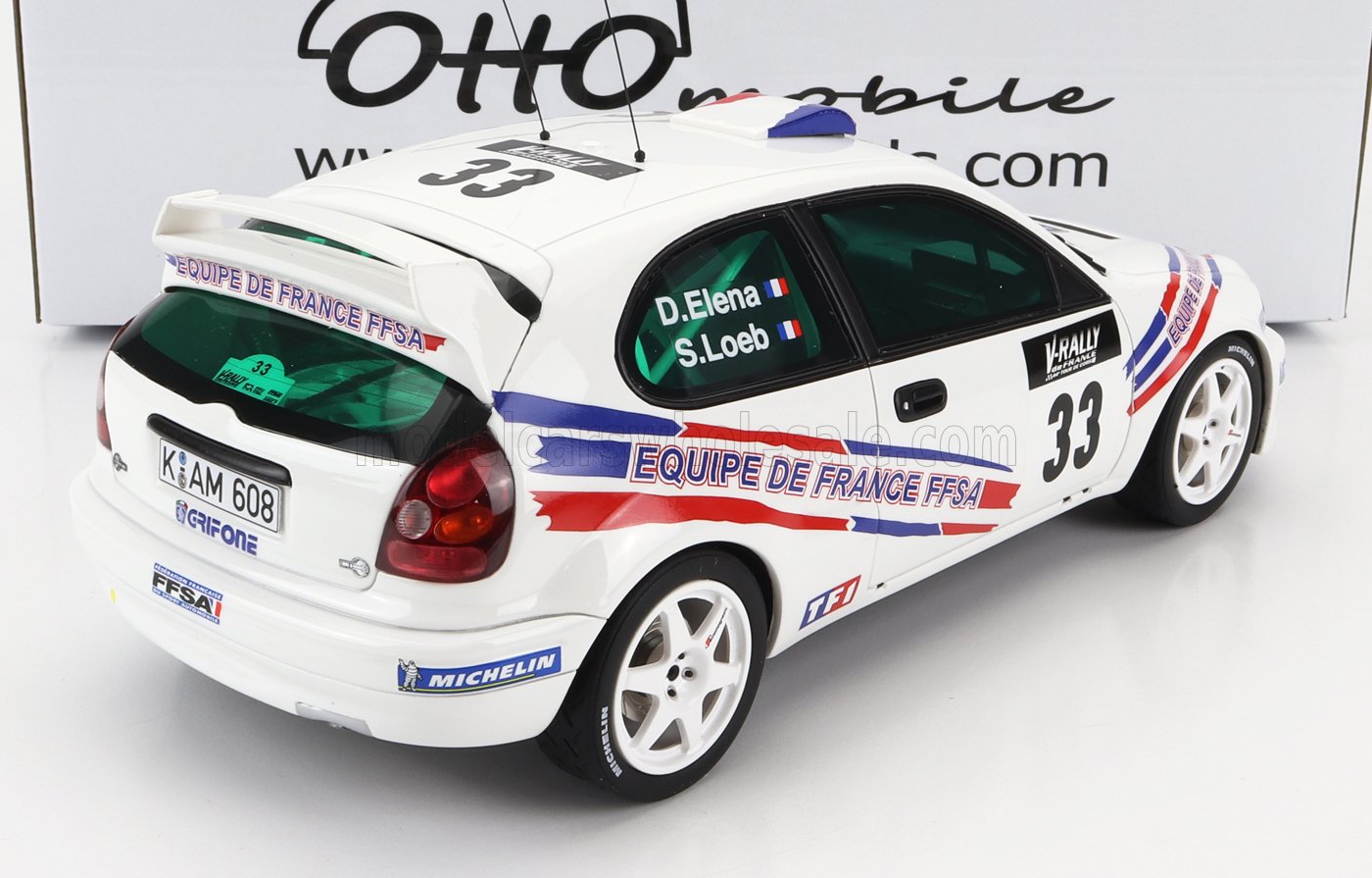 OTTO-MOBILE - 1/18 - TOYOTA - COROLLA WRC N 33 RALLY TOUR DE COURSE 2000 S.LOEB - D.ELENA - WHITE