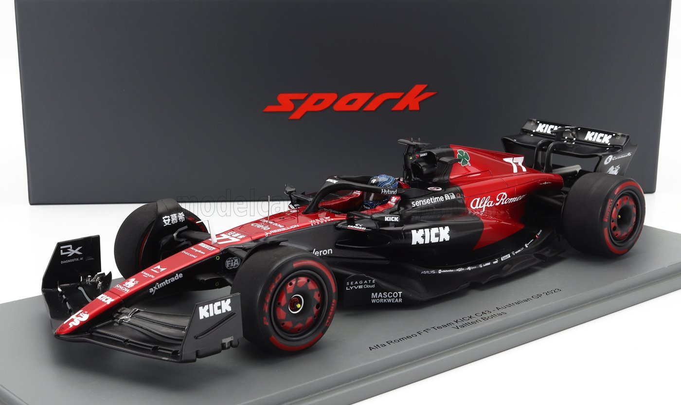 SPARK-MODEL - 1/18 - ALFA ROMEO - F1 C43 TEAM STAKE N 77 AUSTRALIAN GP 2023 VALTTERI BOTTAS - BLACK RED