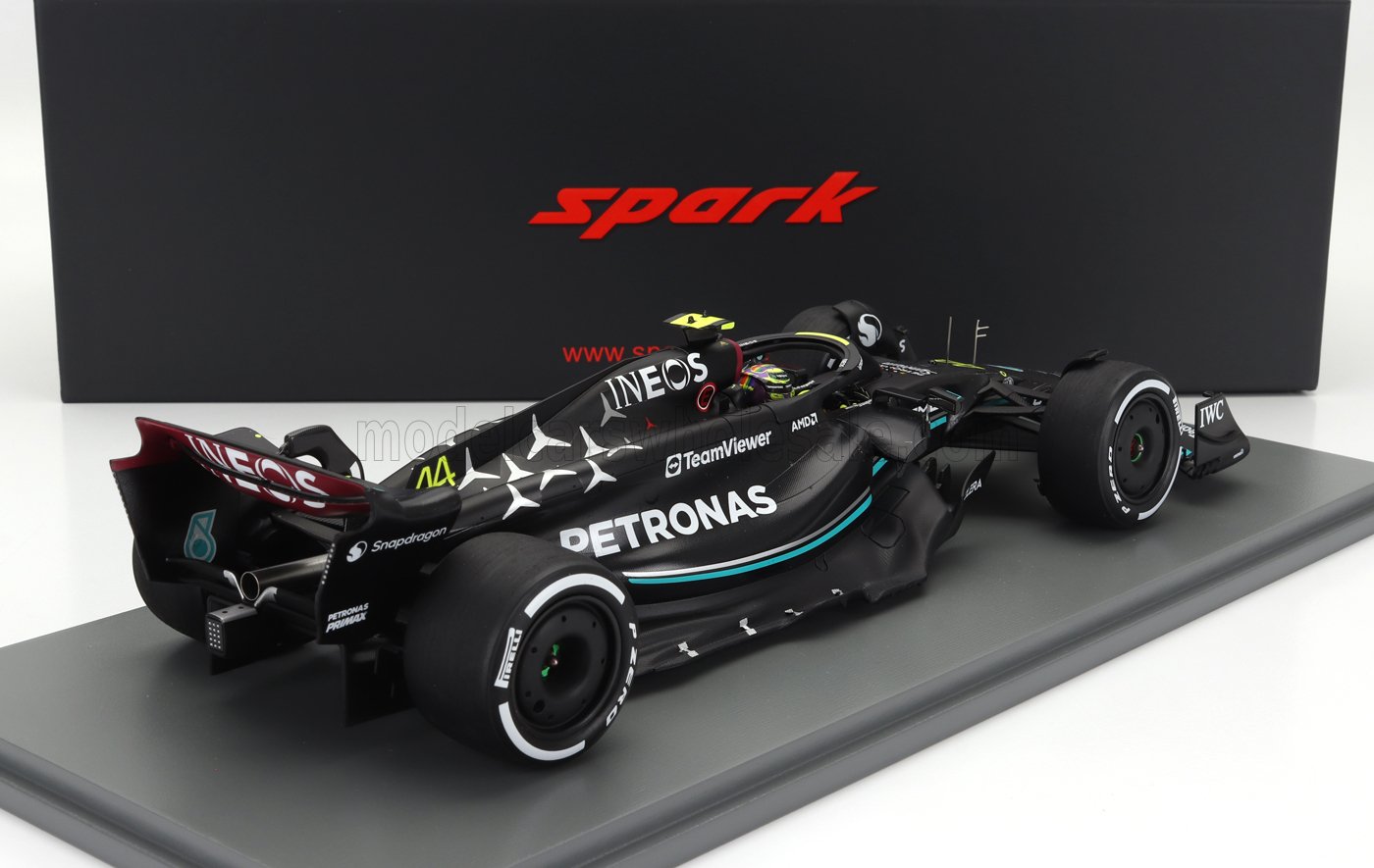 SPARK-MODEL - 1/18 - MERCEDES GP - F1 W14 TEAM MERCEDES-AMG PETRONAS FORMULA ONE N 44 2nd AUSTRALIAN GP 2023 LEWIS HAMILTON - MATT BLACK