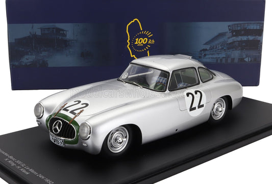 SPARK-MODEL - 1/18 - MERCEDES BENZ - 300SL 3.0L S6 TEAM DAIMLER-BENZ A.G. N 22 24h LE MANS 1952 K.KLING - H.KLENK - SILVER