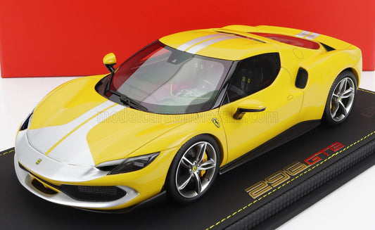 BBR-MODELS - 1/18 - FERRARI - 296 GTB ASSETTO FIORANO 2022 - CON VETRINA - WITH SHOWCASE - GIALLO MODENA - YELLOW SILVER