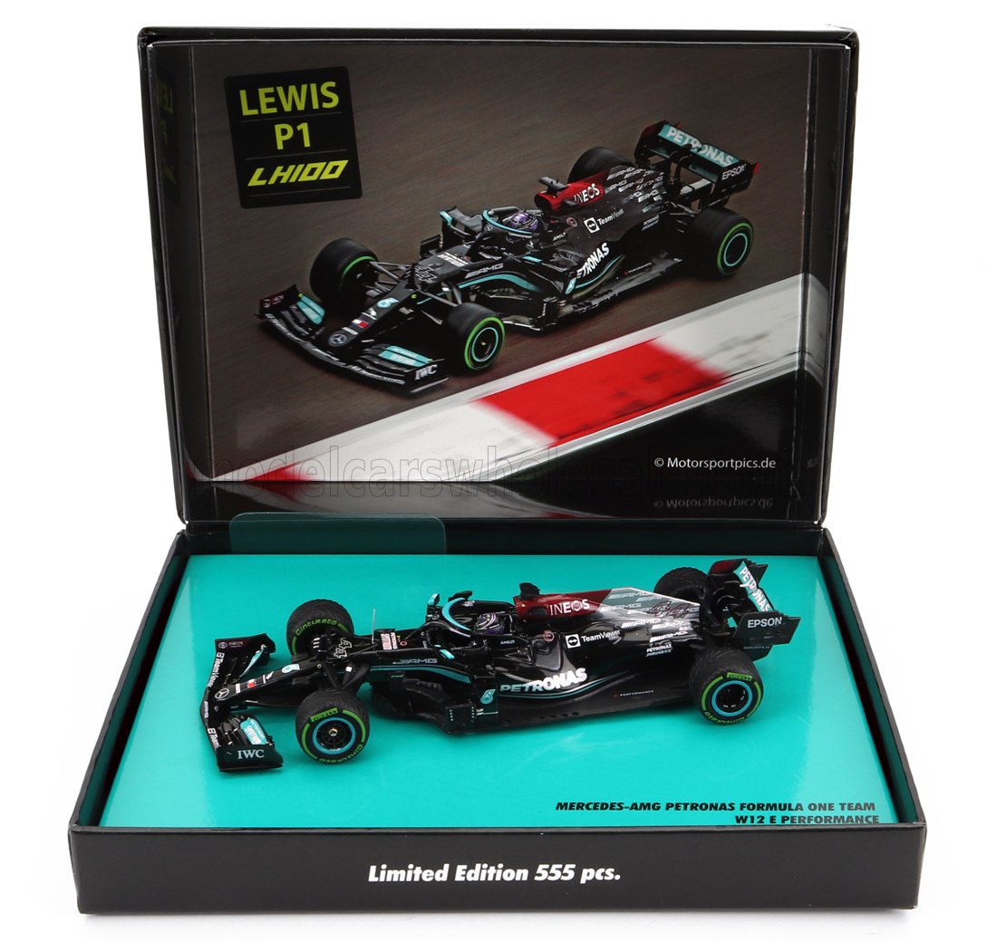 MINICHAMPS - MERCEDES GP - F1 W12 MERCEDES M12 EQ POWER+ TEAM AMG PETRONAS MOTORSPORT FORMULA ONE N 44 WINNER SOTCHI RUSSIAN GP 2021 LEWIS HAMILTON - 100th VICTORY F1