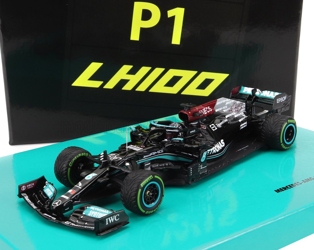 MINICHAMPS - MERCEDES GP - F1 W12 MERCEDES M12 EQ POWER+ TEAM AMG PETRONAS MOTORSPORT FORMULA ONE N 44 WINNER SOTCHI RUSSIAN GP 2021 LEWIS HAMILTON - 100th VICTORY F1