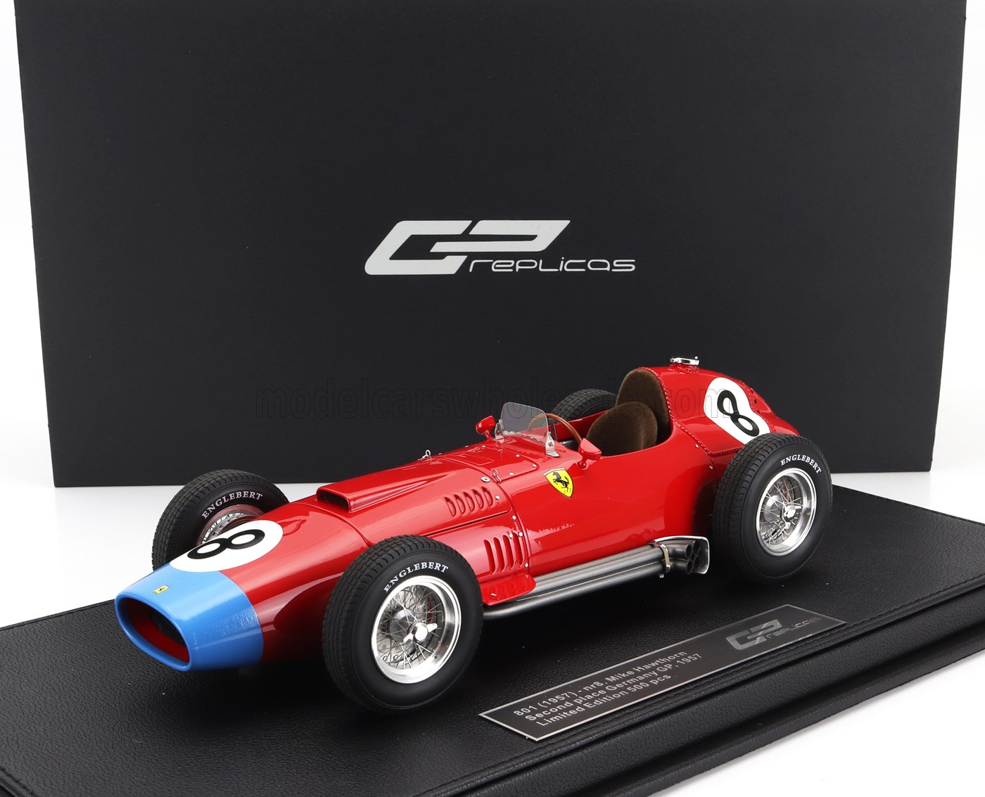 GP-REPLICAS - 1/18 - FERRARI - F1 801 N 8 2nd GERMANY NURBURGRING GP 1957 M.HAWTHORN - RED BLUE