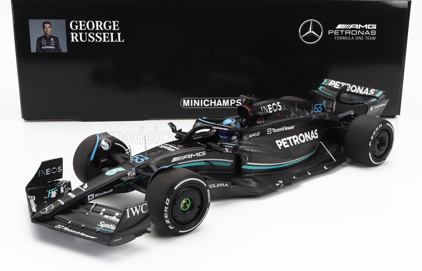 MINICHAMPS - 1/18 - MERCEDES GP - F1 W14 TEAM MERCEDES-AMG PETRONAS FORMULA ONE N 63 AUSTRALIAN GP 2023 GEORGE RUSSEL - MATT BLACK