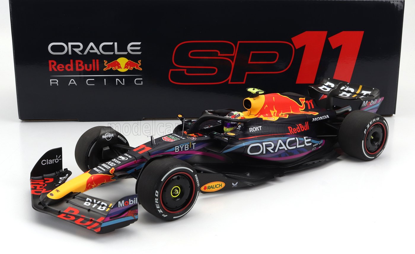 MINICHAMPS - 1/18 - RED BULL - F1 RB19 TEAM ORACLE RED BULL RACING N 11 2nd MIAMI GP 2023 SERGIO PEREZ - MATT BLUE