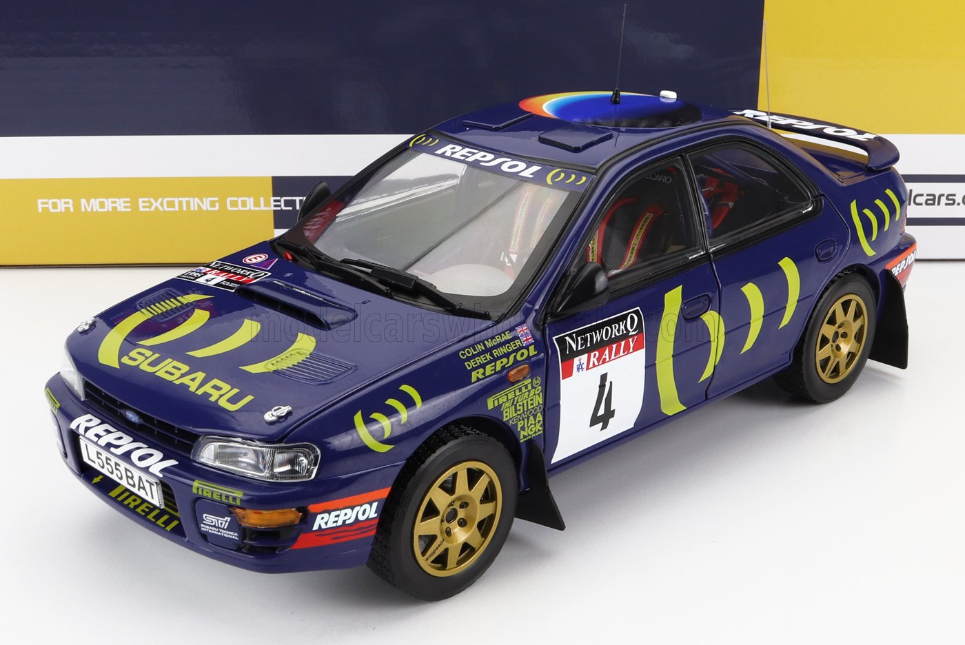 SUN-STAR - 1/18 - SUBARU - IMPREZA 555 N 4 WINNER RALLY RAC LOMBARD 1995 C.McRAE - D.RINGER - BLUE