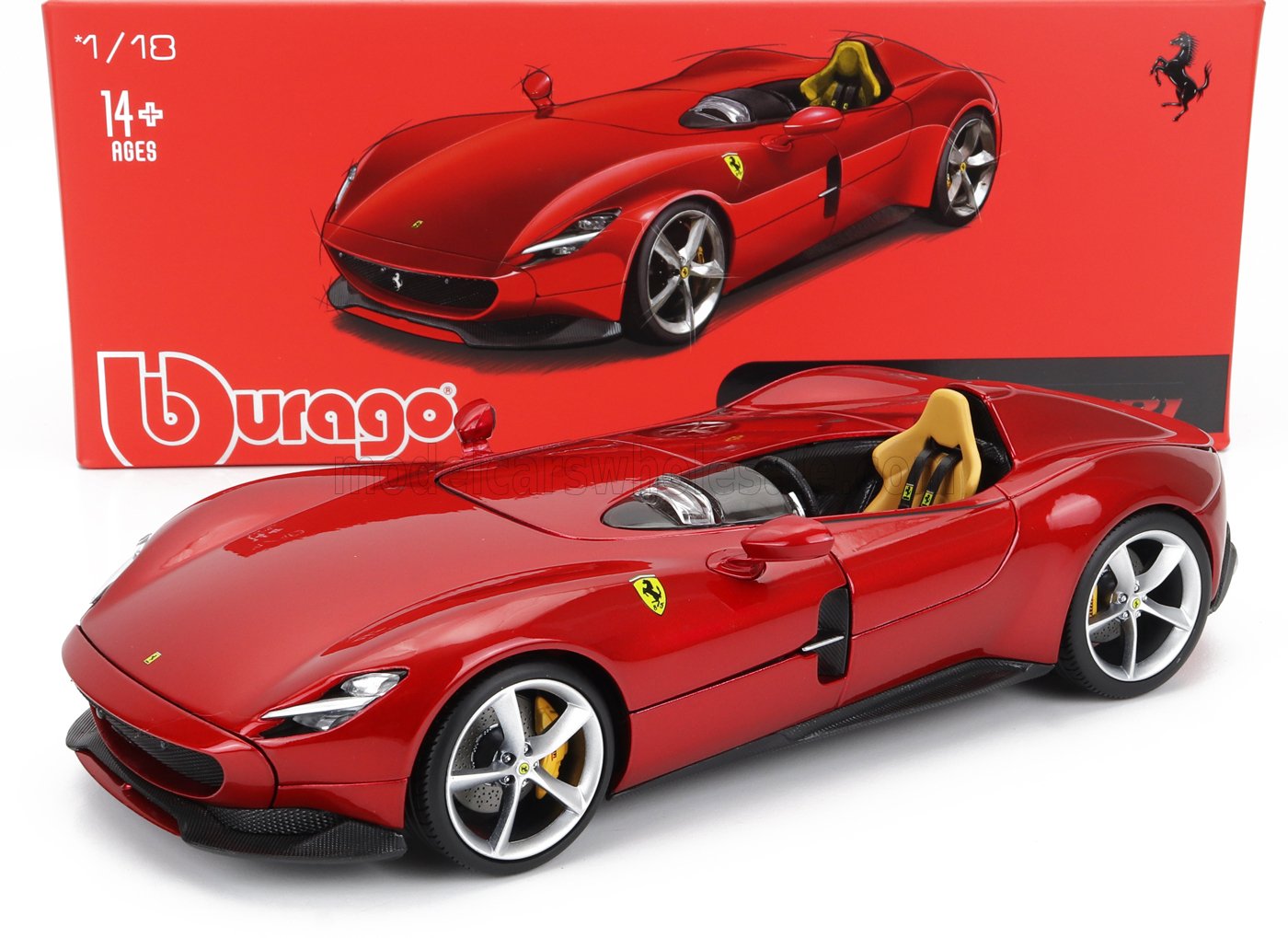 BURAGO - 1/18 - FERRARI - MONZA SP1 2018 - RED MET