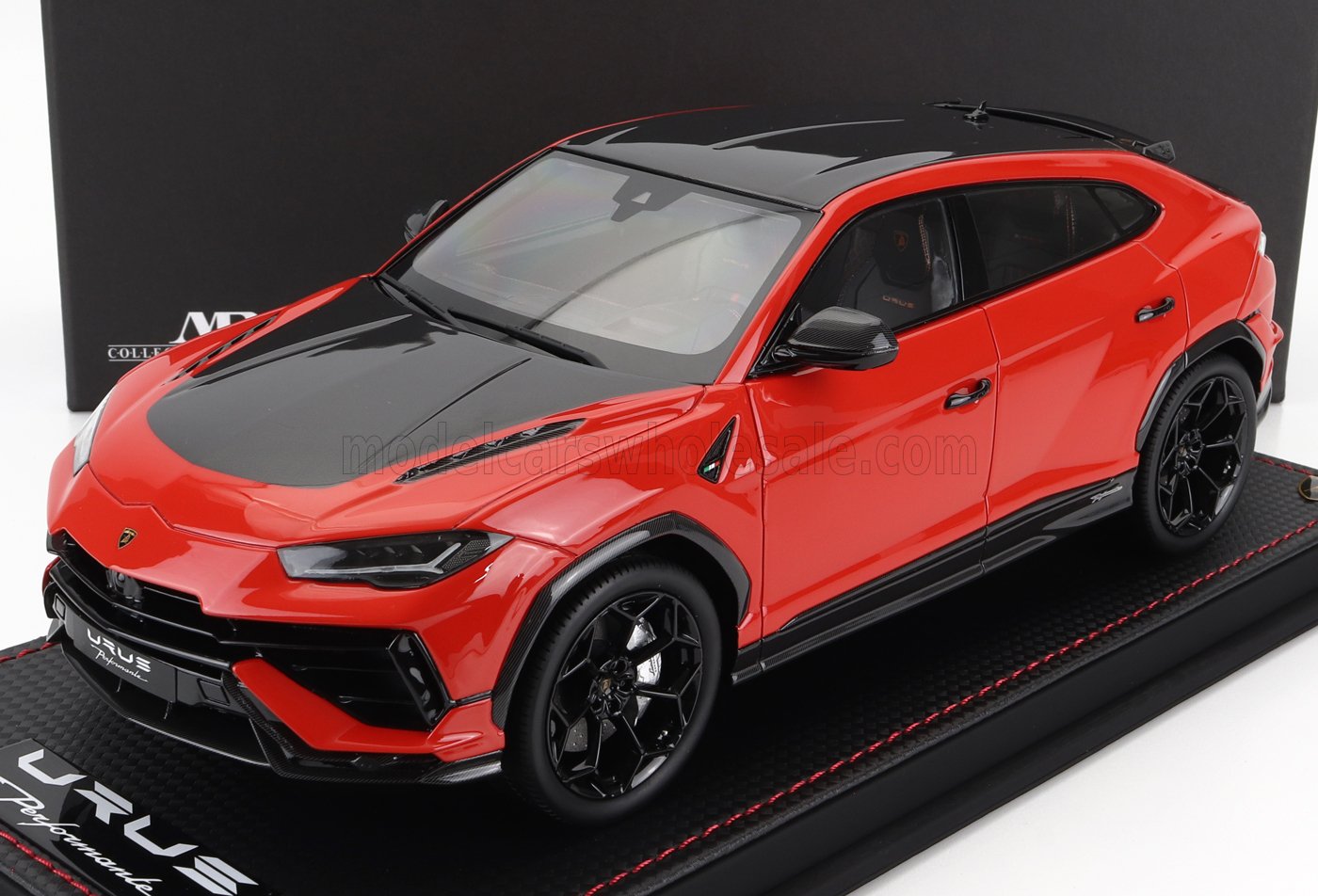 MR-MODELS - 1/18 - LAMBORGHINI - URUS PERFORMANTE 2022 - CON VETRINA - WITH SHOWCASE - ROSSO ARANCIO - ORANGE