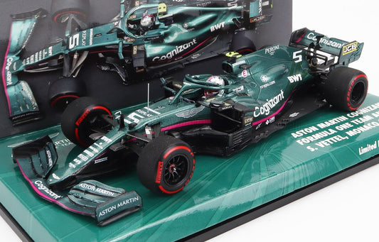 MINICHAMPS - ASTON MARTIN - F1 AMR21 MERCEDES M12 EQ POWER+ TEAM COGNIZANT FORMULA ONE N 5 5th MONACO GP 2021 SEBASTIAN VETTEL