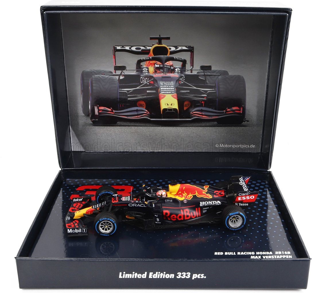 MINICHAMPS - RED BULL - F1 RB16B HONDA RA620H TEAM ASTON MARTIN N 33 WORLD CHAMPION WINNER SPA BELGIUM GP 2021  MAX VERSTAPPEN  - COFFRET BOX