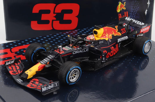 MINICHAMPS - RED BULL - F1 RB16B HONDA RA620H TEAM ASTON MARTIN N 33 WORLD CHAMPION WINNER SPA BELGIUM GP 2021  MAX VERSTAPPEN  - COFFRET BOX