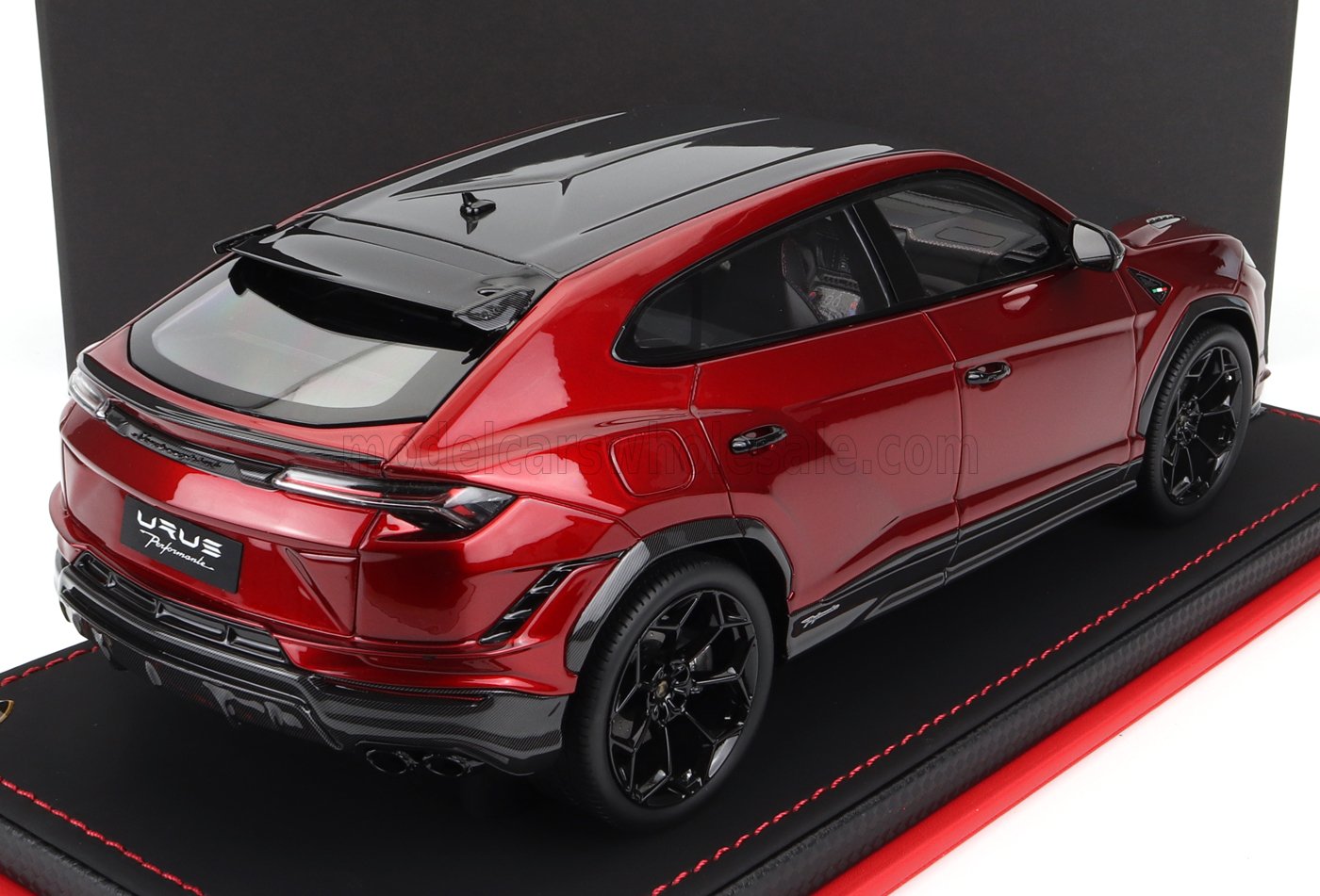 MR-MODELS - 1/18 - LAMBORGHINI - URUS PERFORMANTE 2022 - CON VETRINA - WITH SHOWCASE - ROSSO EFESTO - RED MET CARBON