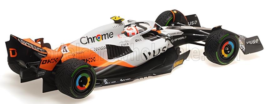 MINICHAMPS - 1/18 - McLAREN - F1 MCL60 TEAM McLAREN N 4 MONACO GP 2023 LANDO NORRIS - WHITE ORANGE BLACK