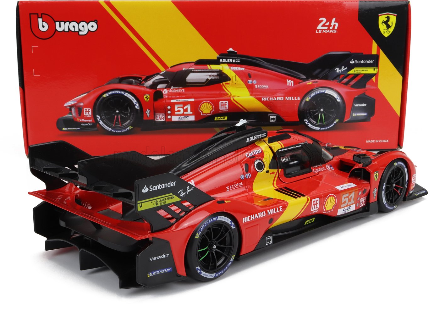 BURAGO - FERRARI - 499P 3.0L TURBO V6 TEAM FERRARI AF CORSE N 51 WINNER 24h LE MANS 2023 ALESSANDRO PIER GUIDI - JAMES CALADO - ANTONIO GIOVINAZZI