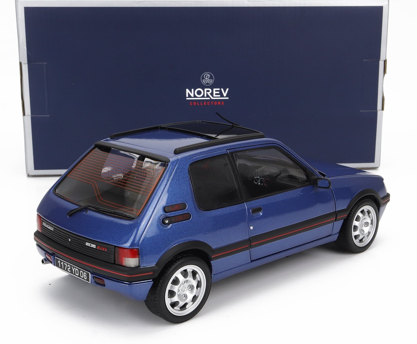 NOREV - 1/18 - PEUGEOT - 205 1.9 GTi PTS RIMS 1992 - MIAMI BLUE