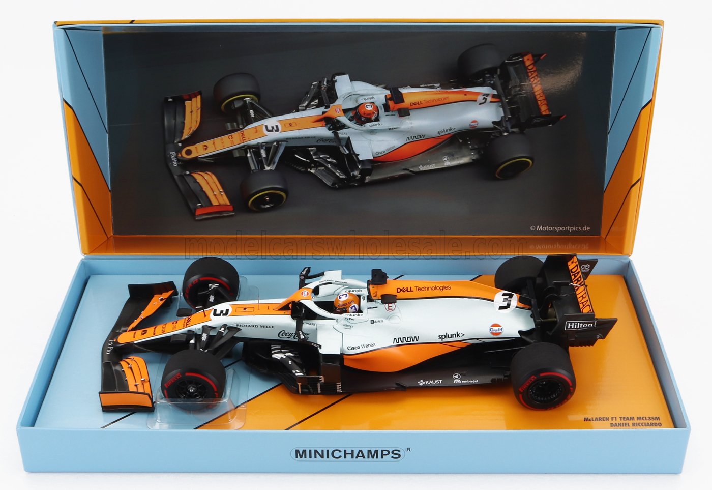 MINICHAMPS - McLAREN - F1 MCL35L MERCEDES M12 EQ POWER+ TEAM MCLAREN N 3 MONACO GP 2021 DANIEL RICCIARDO