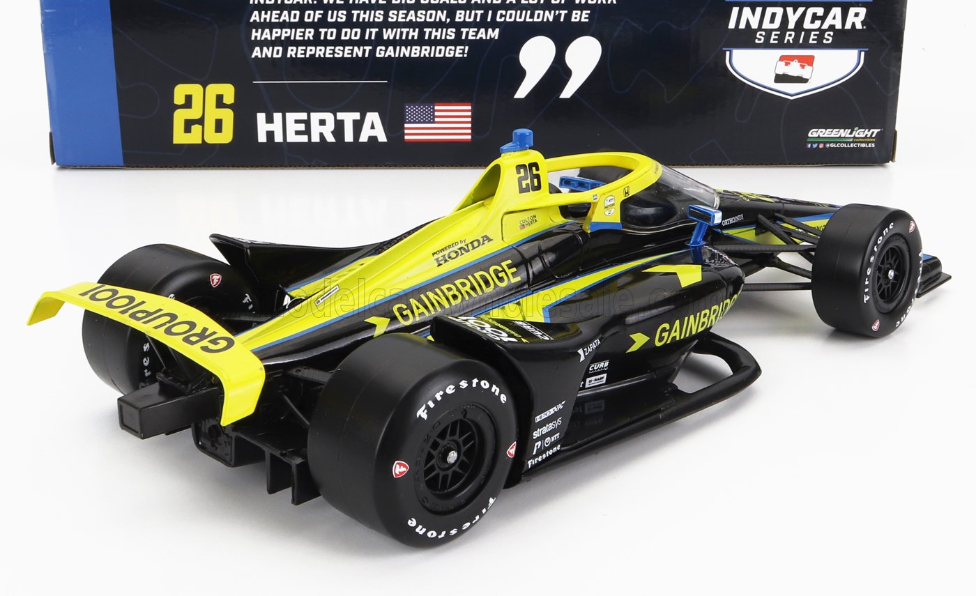 HONDA - TEAM ANDRETTI AUTOSPORT N 26 INDY 500 INDYCAR SERIES 2023 COLTON HERTA - BLACK YELLOW