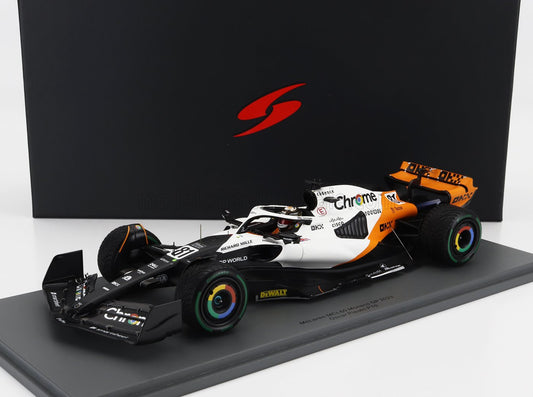 SPARK-MODEL - 1/18 - McLAREN - F1 MCL60 TEAM McLAREN N 81 MONACO GP 2023 OSCAR PIASTRI - WHITE ORANGE BLACK