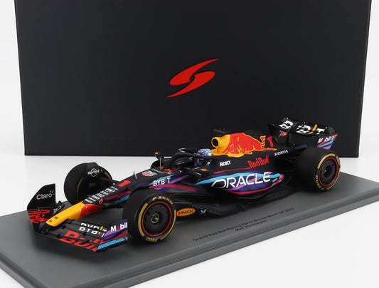 SPARK-MODEL - 1/18 - RED BULL - F1 RB19 TEAM ORACLE RED BULL RACING N 1 WORLD CHAMPION WINNER MIAMI GP 2023 MAX VERSTAPPEN - MATT BLUE